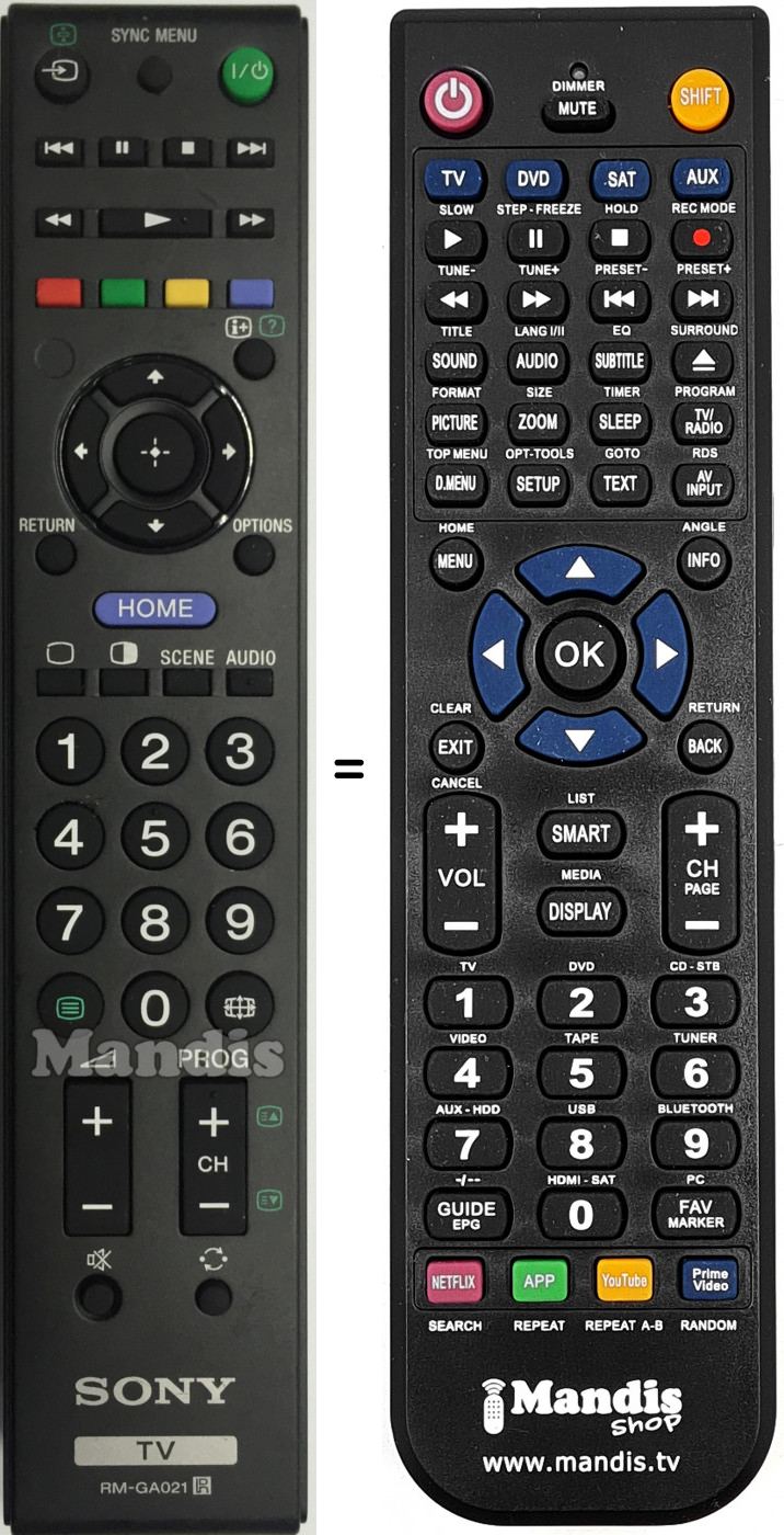 Telecomando equivalente RM-GA021