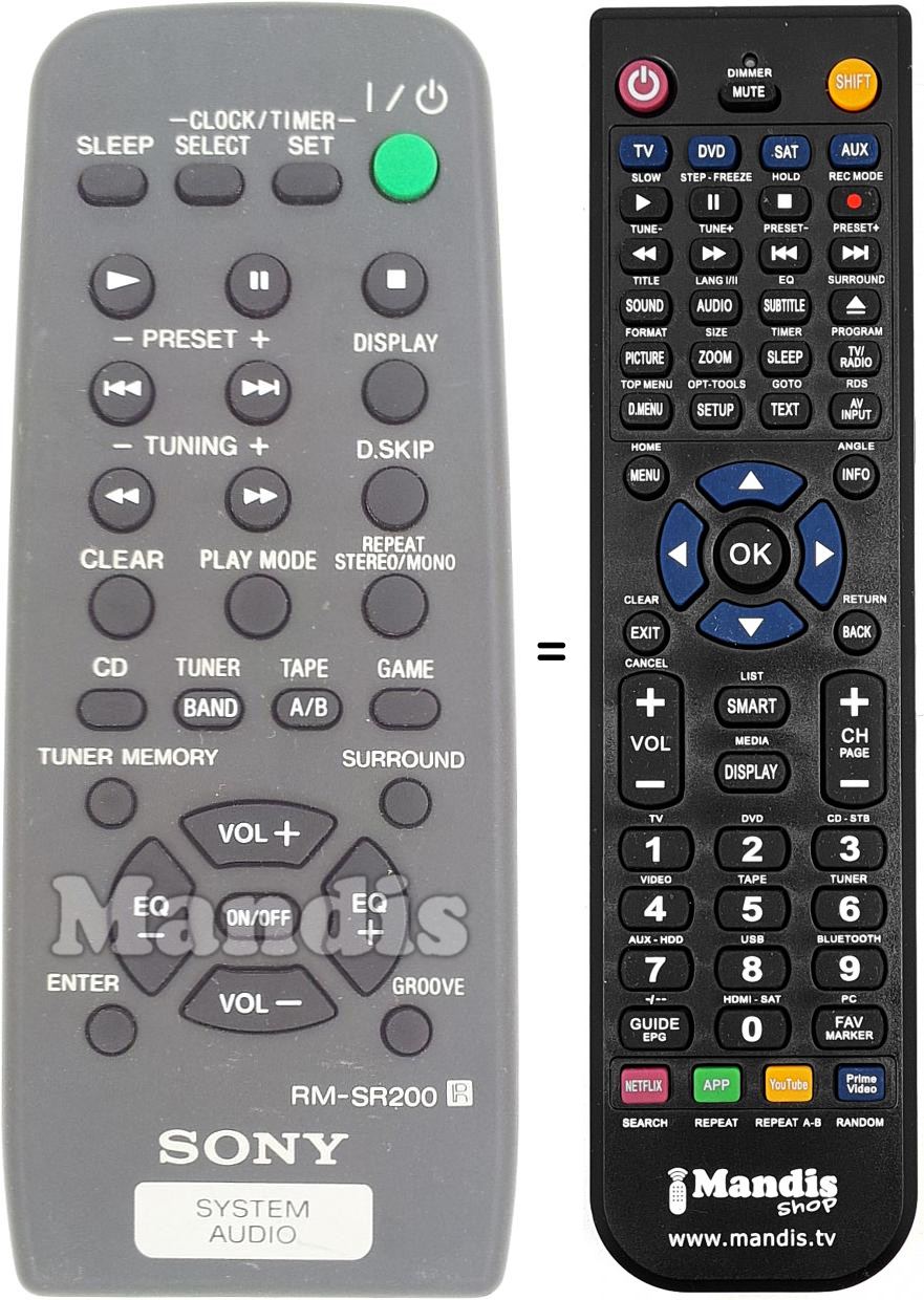 Telecomando equivalente RM-SR200