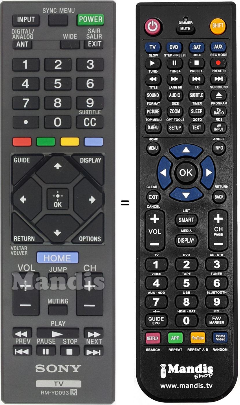 Telecomando equivalente RMYD093