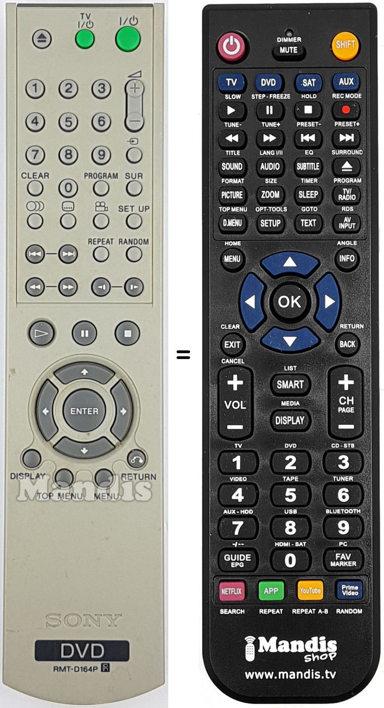 Telecomando equivalente RMT-D164P