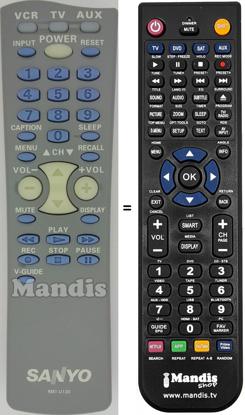 Telecomando equivalente RMT-U130