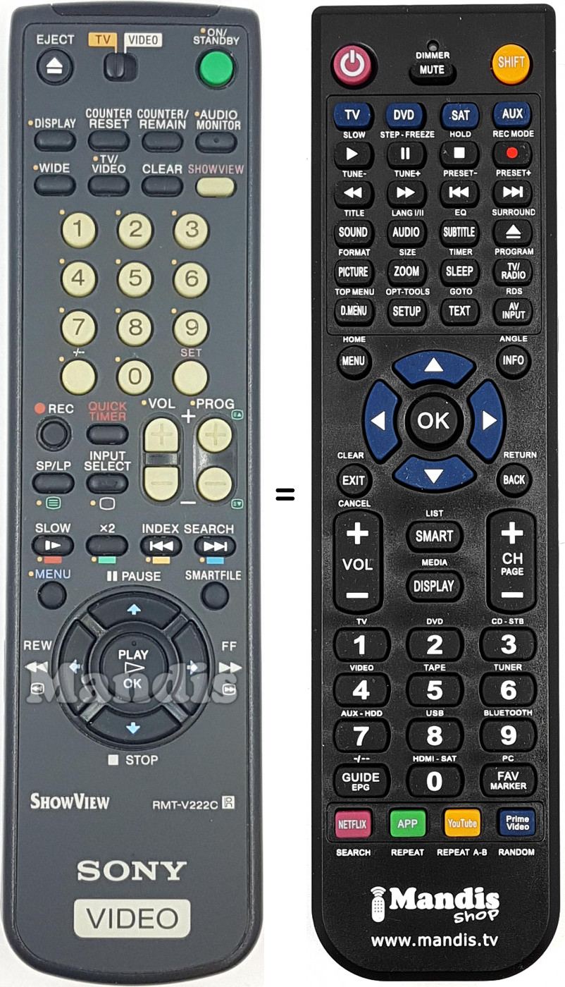 Telecomando equivalente RMT-V222C