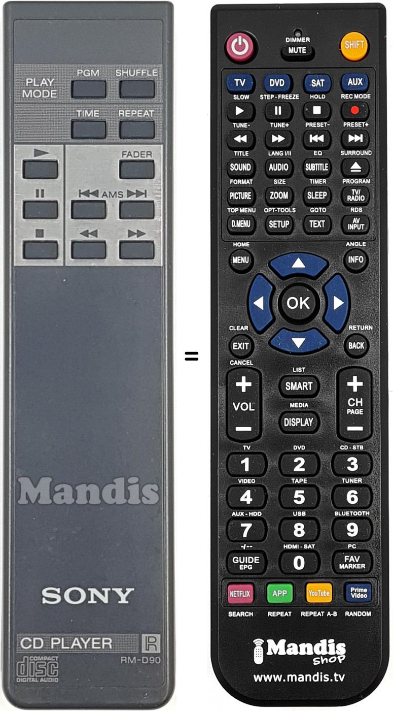 Telecomando equivalente RM D90