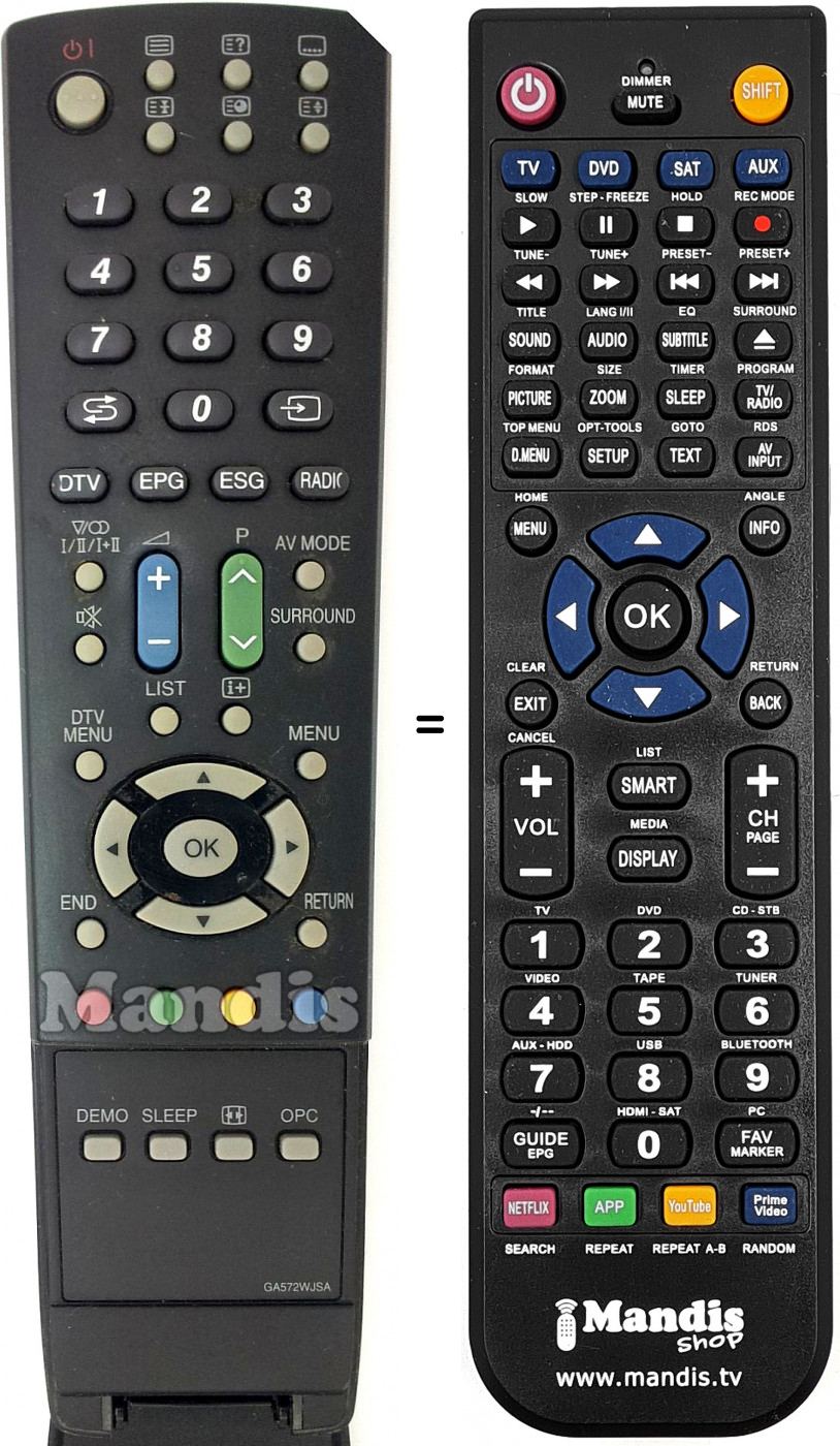 Telecomando equivalente Sharp RRMC-GA572WJSA