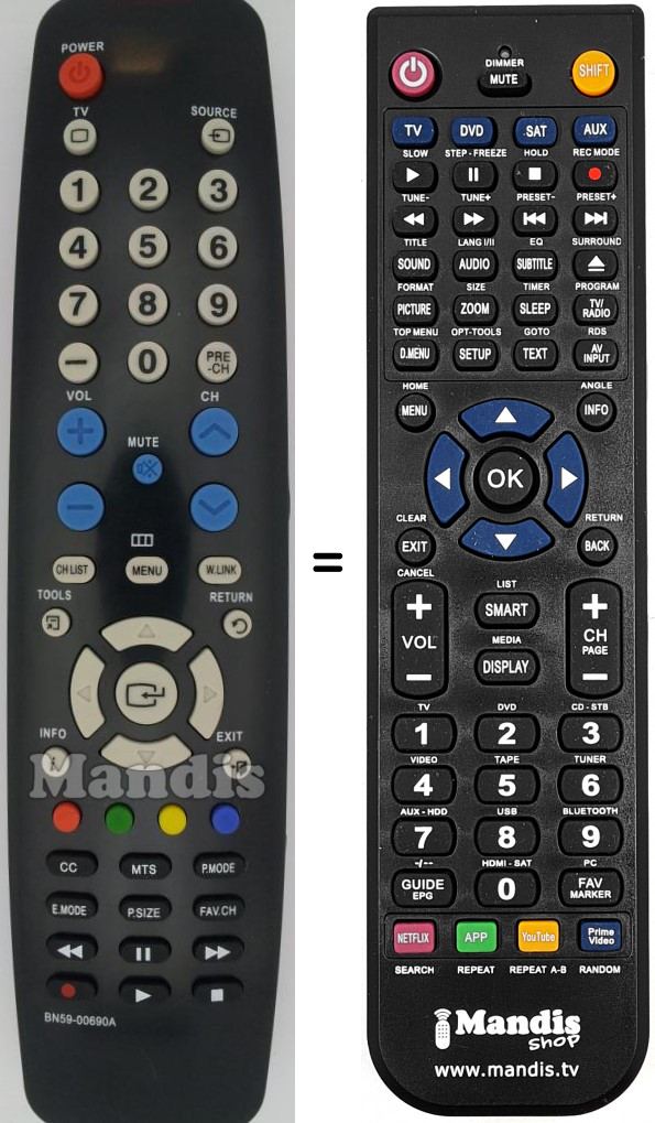 Telecomando equivalente Samsung BN59-00690 A