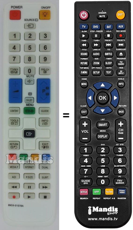 Telecomando equivalente Samsung BN59-01078A