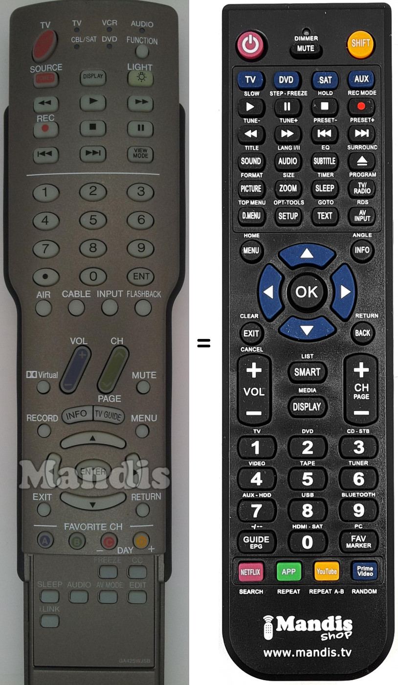 Telecomando equivalente Sharp GA425WJSB