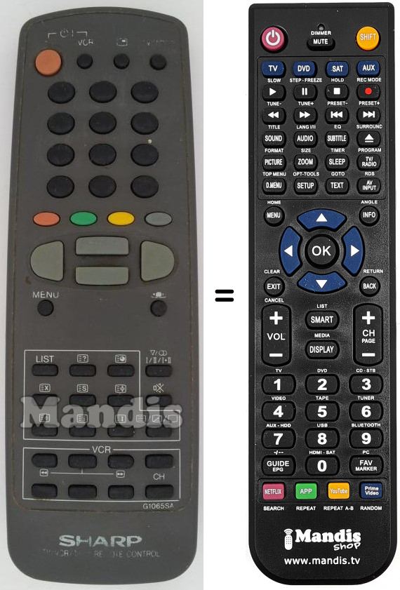 Telecomando equivalente Sharp G1065SA