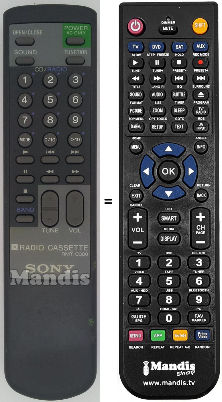 Telecomando equivalente RMT-C380