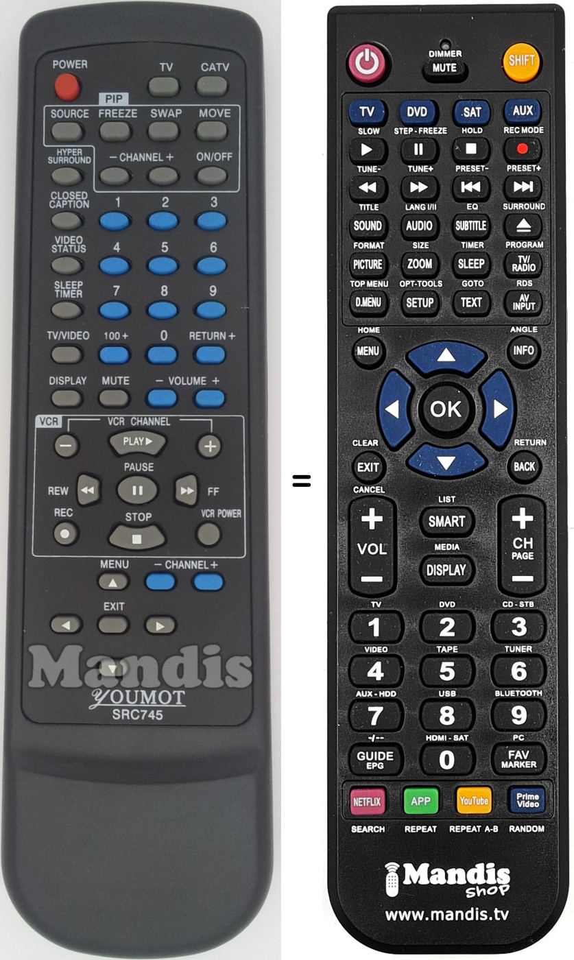 Telecomando equivalente SRC745