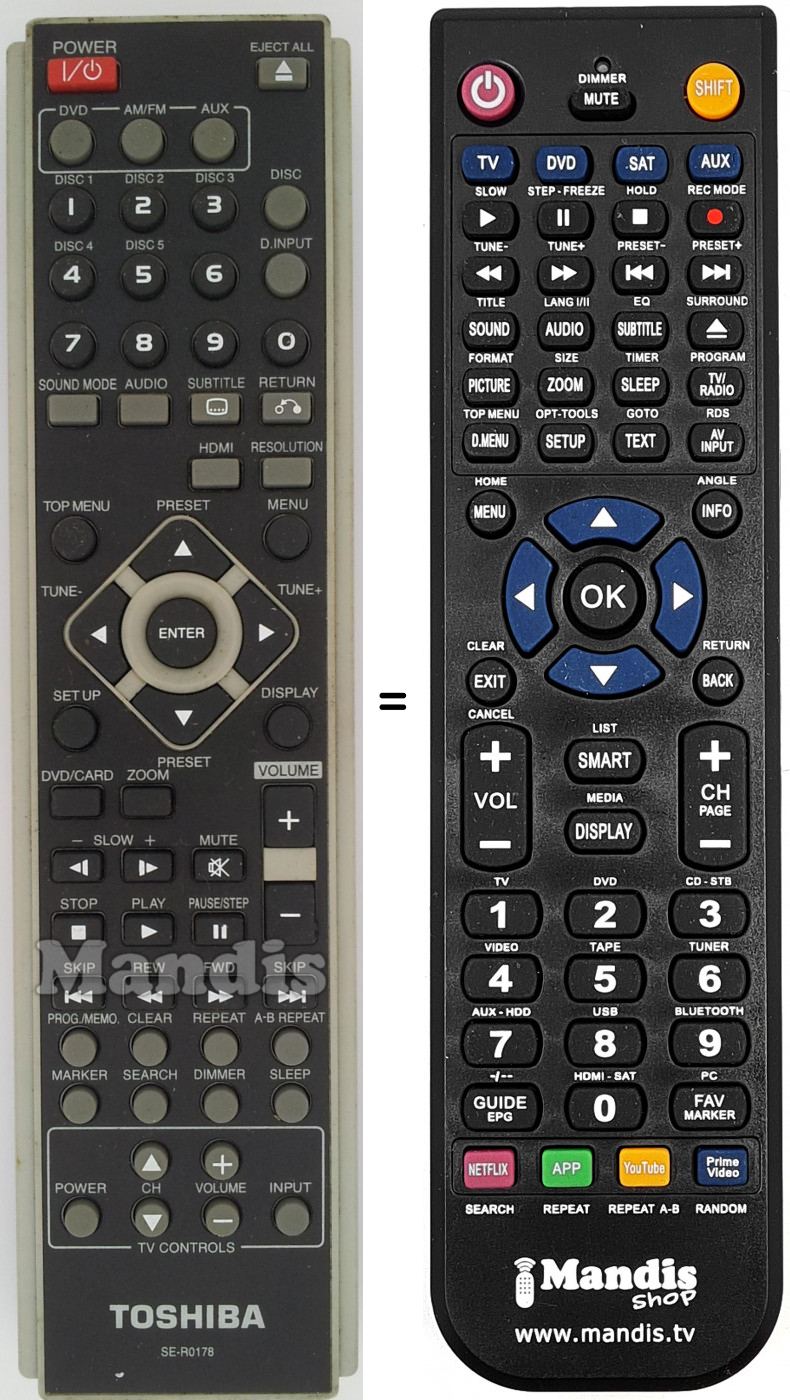 Telecomando equivalente SE-R0178