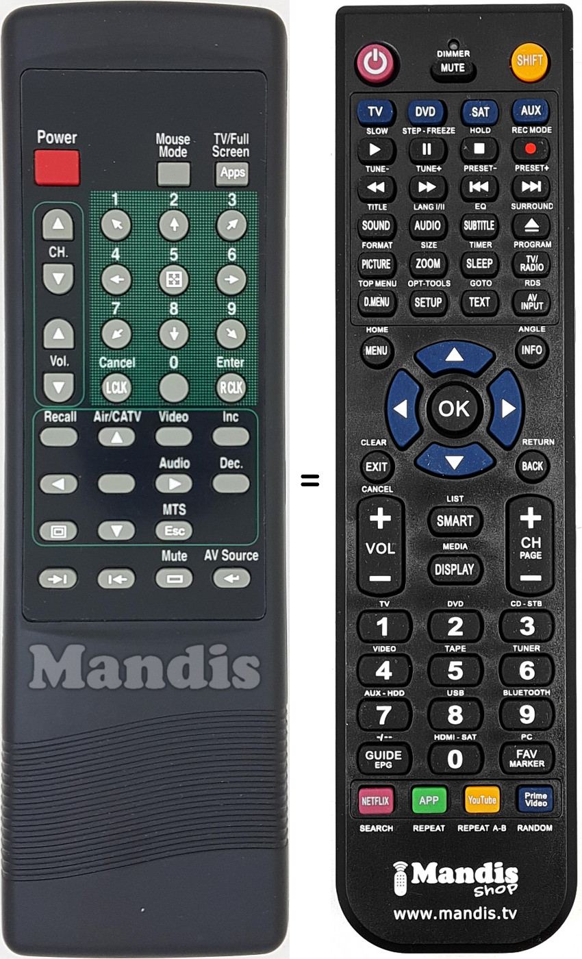 Telecomando equivalente UREC001T