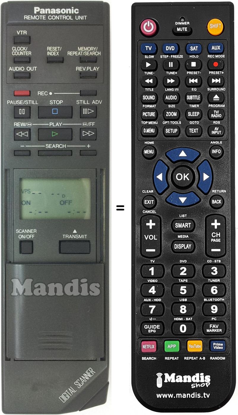 Telecomando equivalente Panasonic VEQ1100