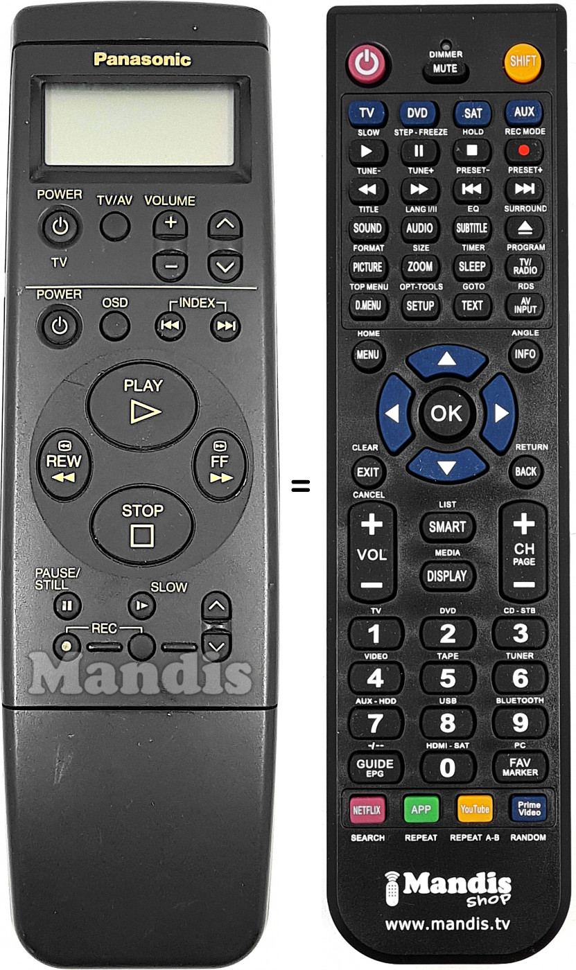 Telecomando equivalente Panasonic VEQ1873