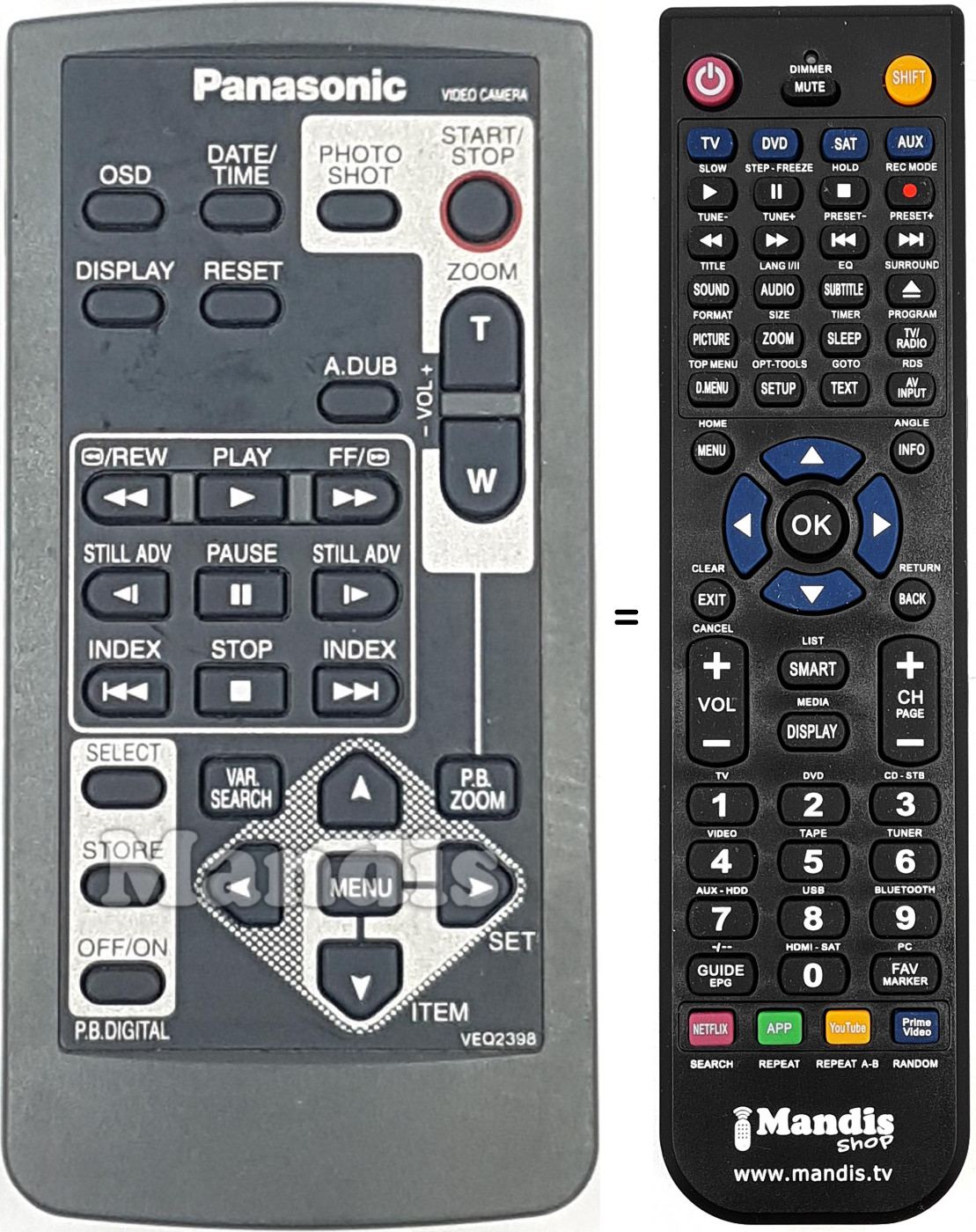 Telecomando equivalente VEQ2398