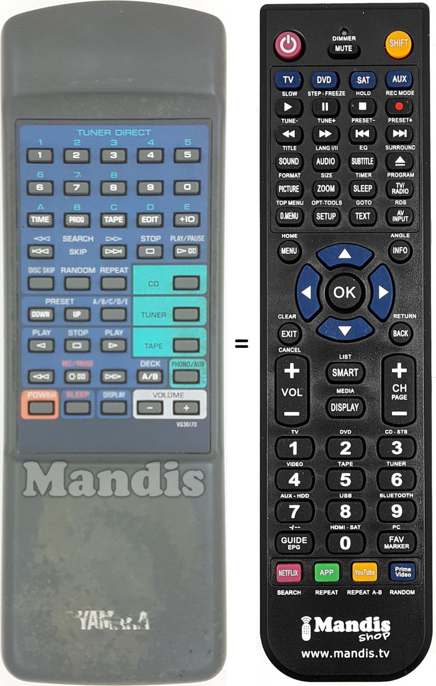 Telecomando equivalente Yamaha VQ361700