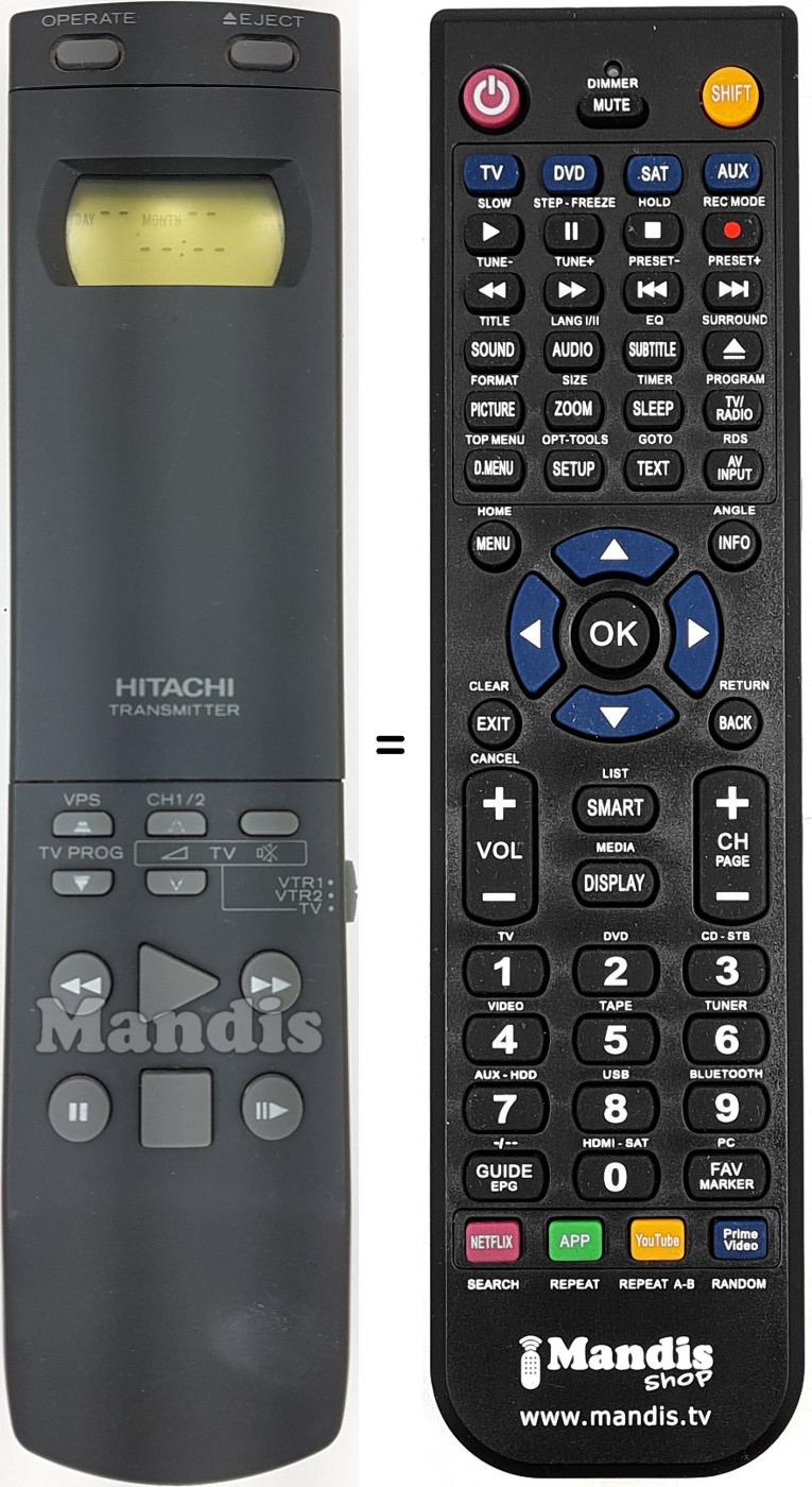 Telecomando equivalente VT-RM253E
