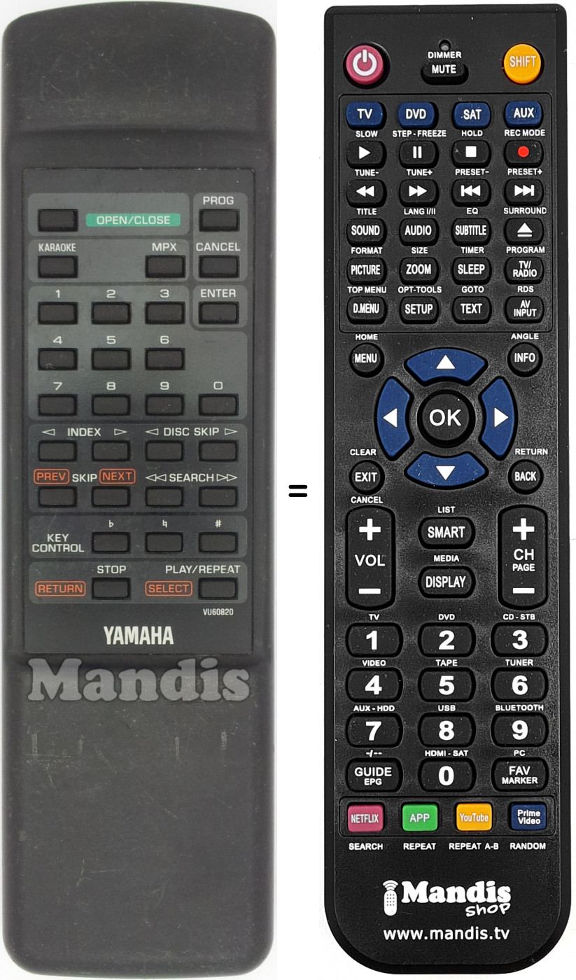 Telecomando equivalente VU60820