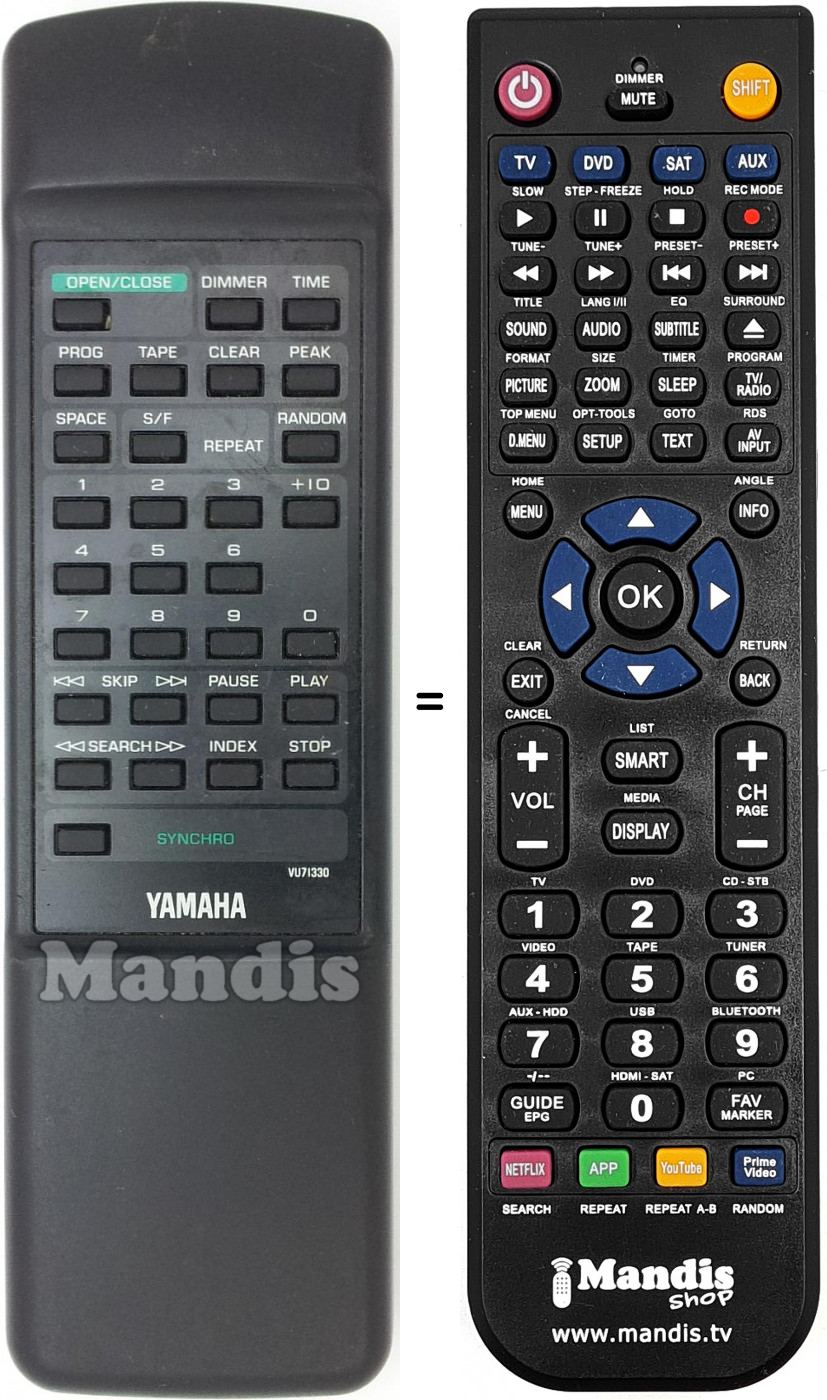 Telecomando equivalente Yamaha VU713300