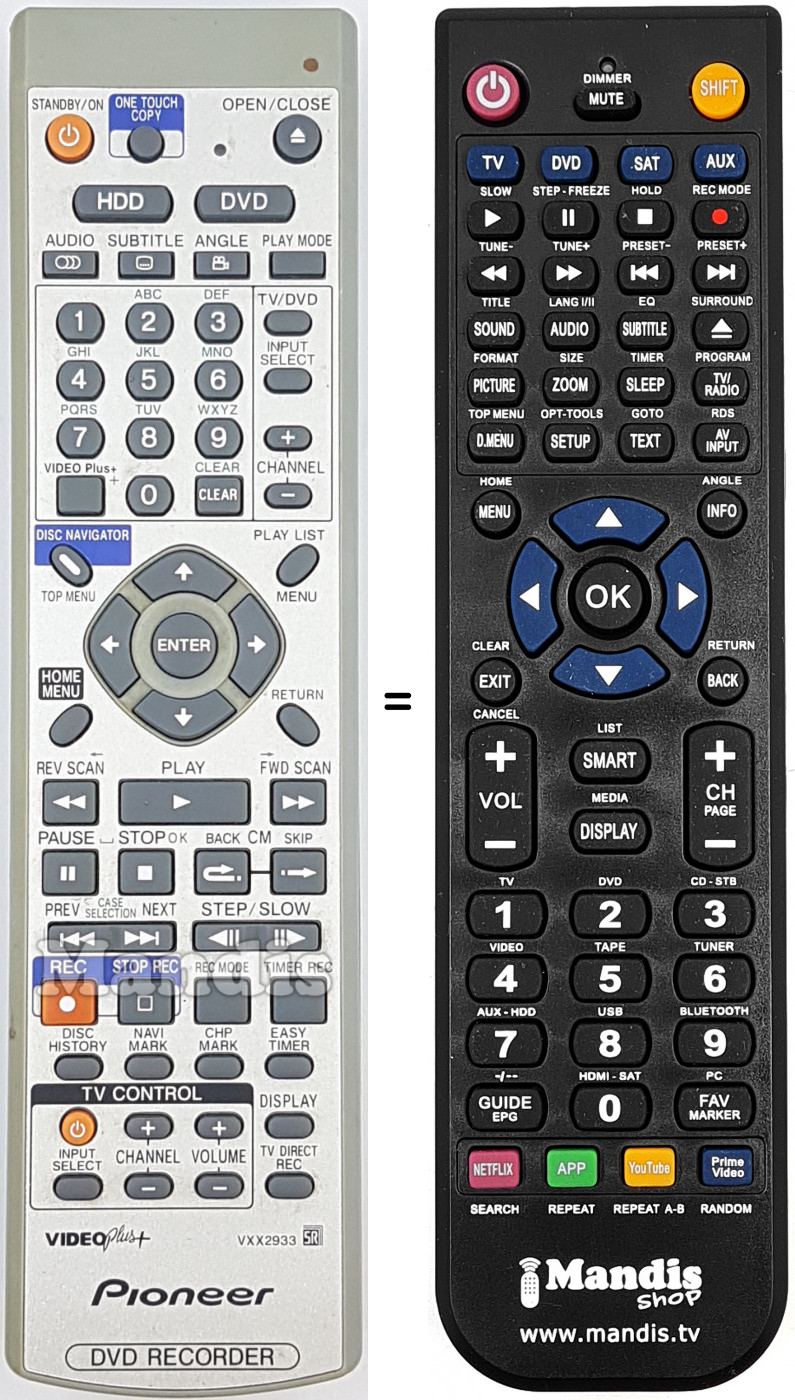 Telecomando equivalente Pioneer VXX2933