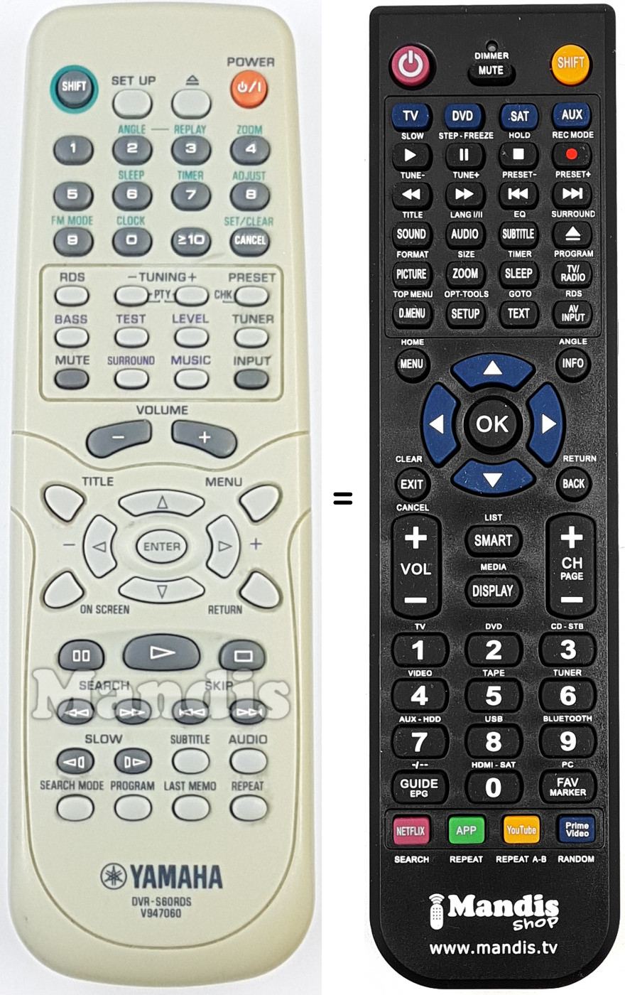 Telecomando equivalente Yamaha V 947060