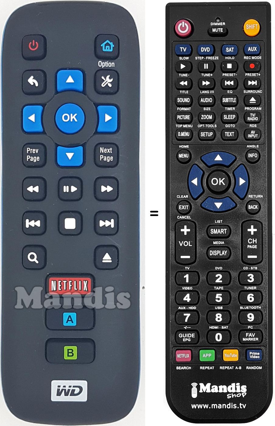Telecomando equivalente WD001