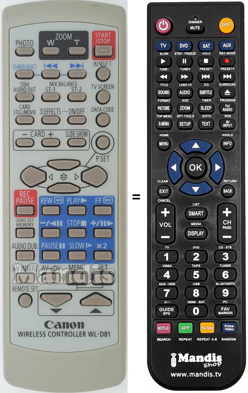 Telecomando equivalente WL-D81