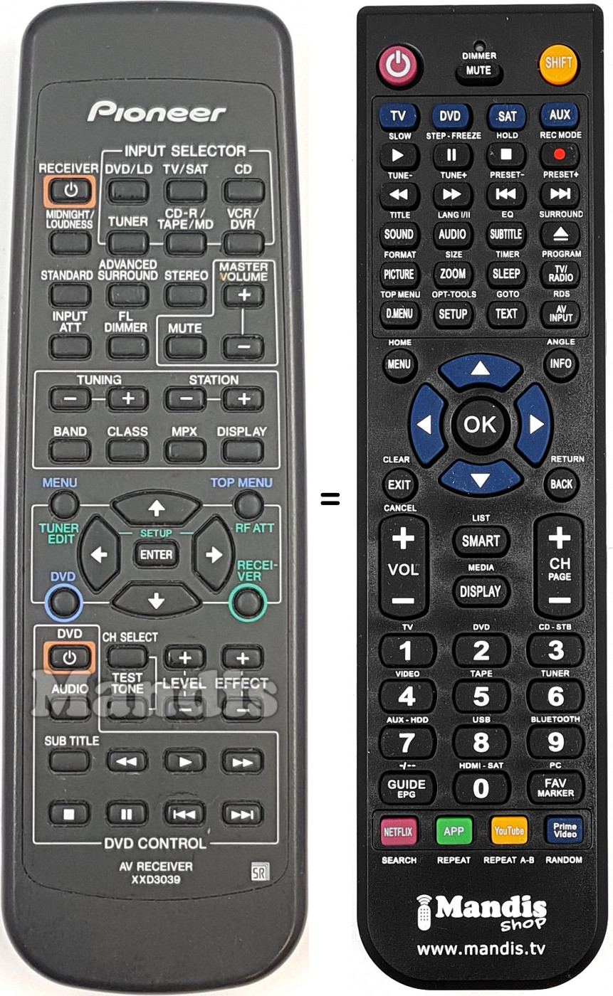 Telecomando equivalente XXD3039
