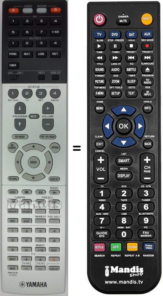 Telecomando equivalente Yamaha RAV508