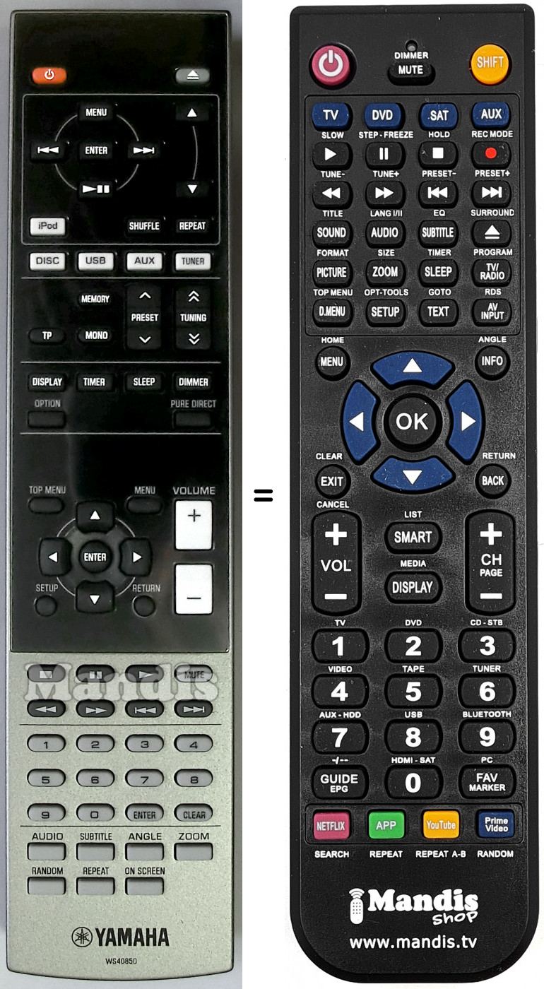 Telecomando equivalente Yamaha MCR-840