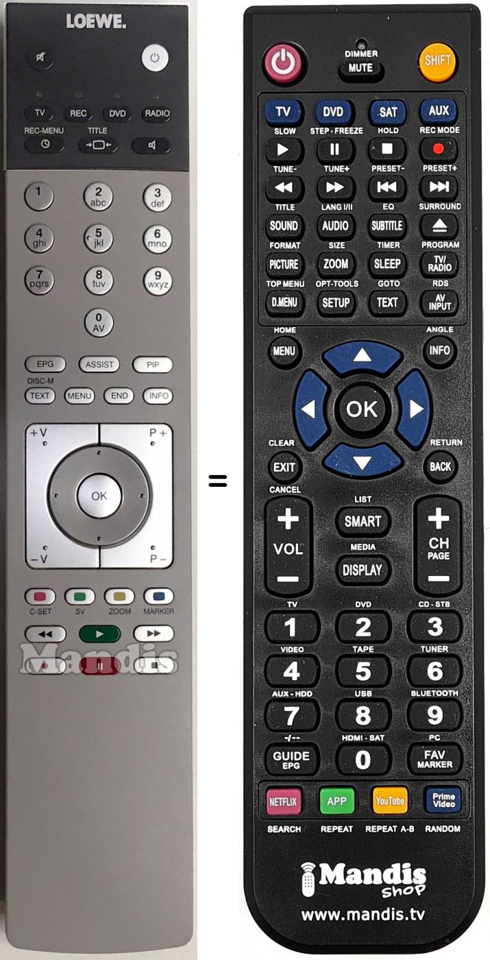 Telecomando equivalente LOEWE OPTA ASSIST 2