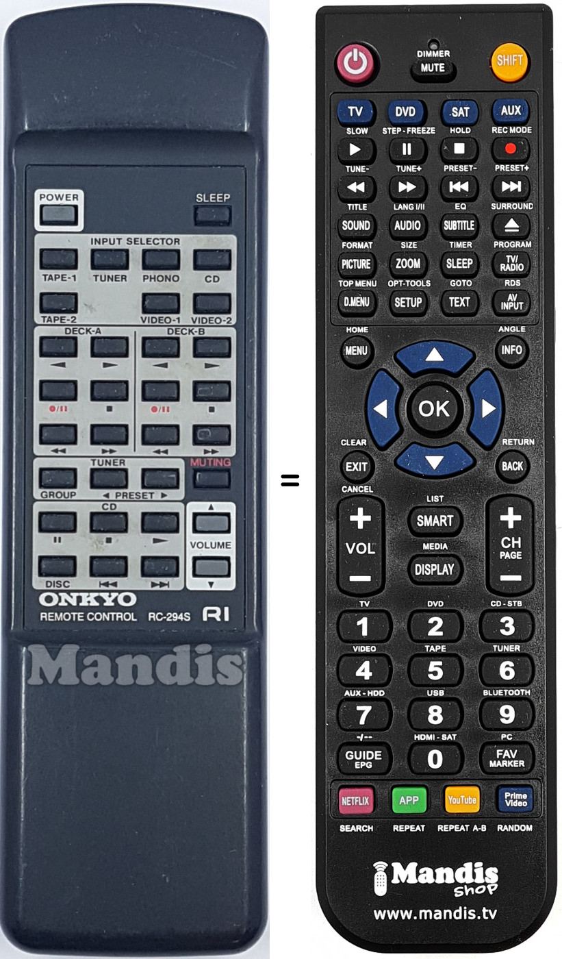 Telecomando equivalente RC-294S