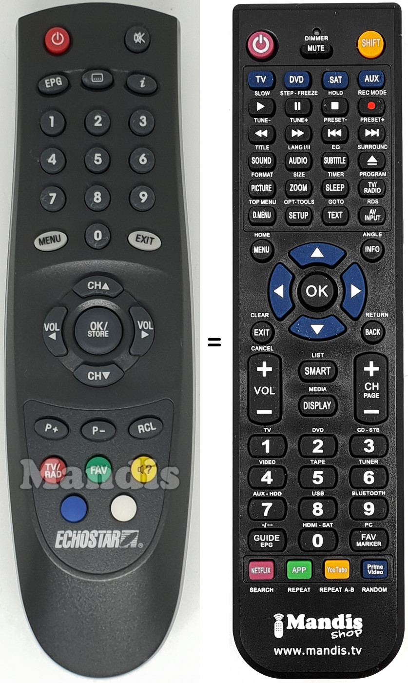 Telecomando equivalente Echostar003
