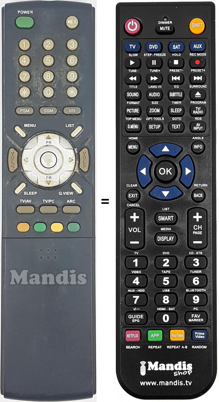 Telecomando equivalente 510-100A