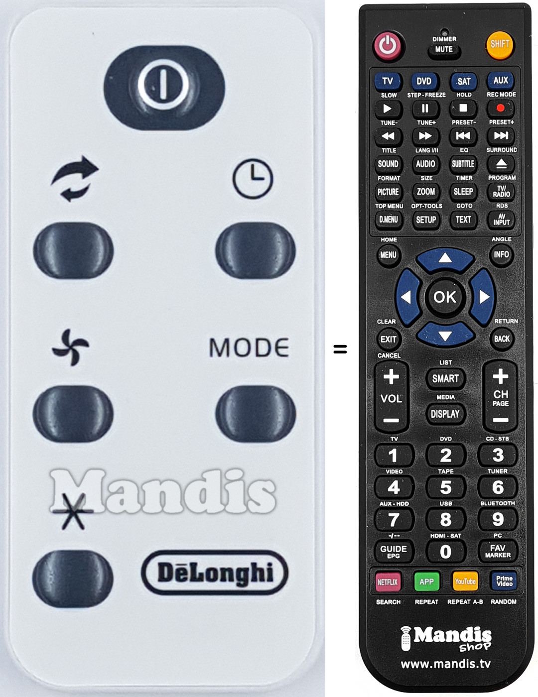 Telecomando equivalente Delonghi 5512410071