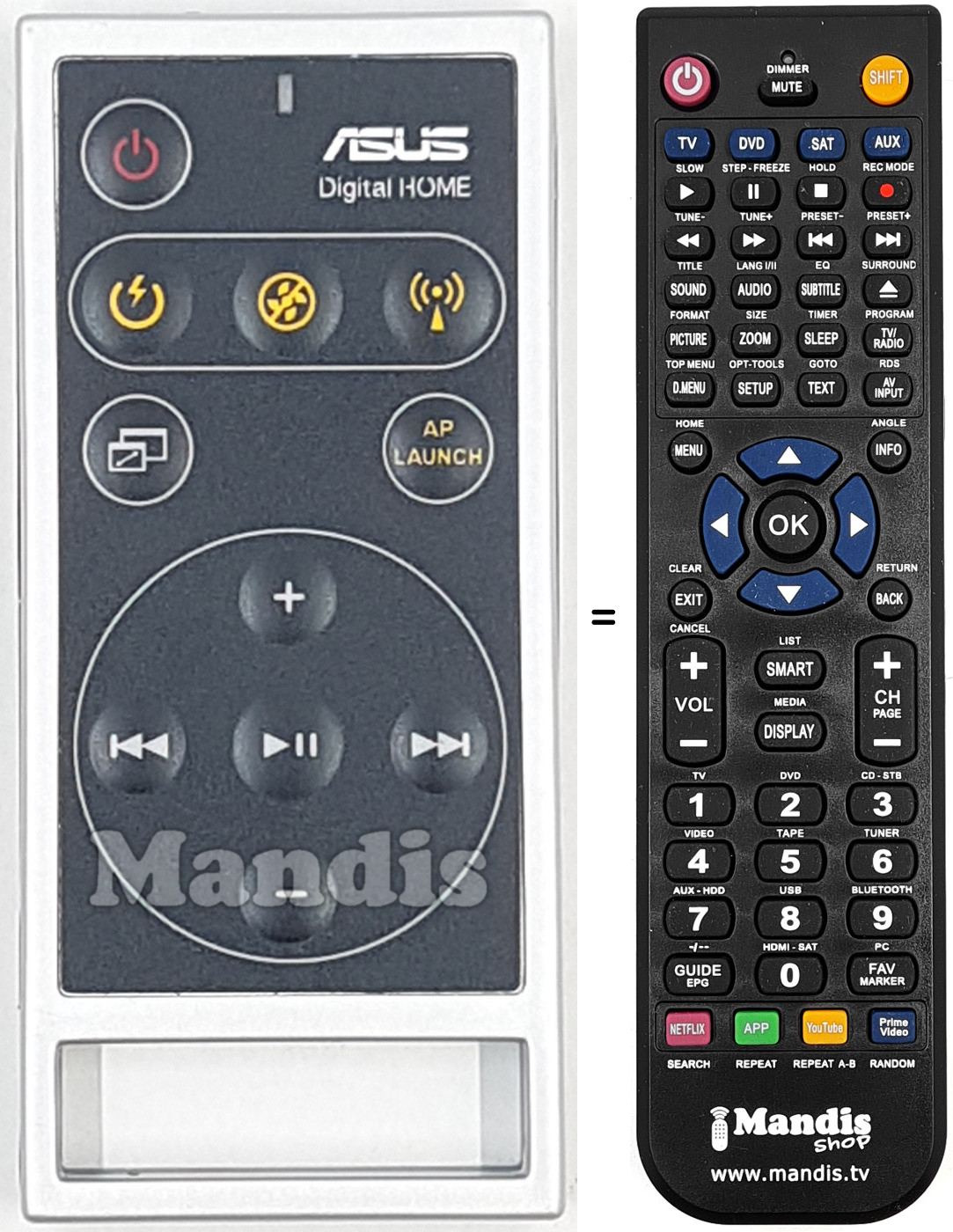 Telecomando equivalente ASUS001