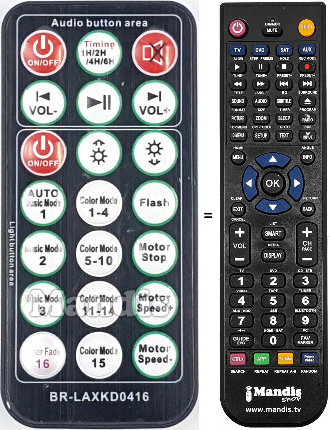 Telecomando equivalente BR-LAXKD0416