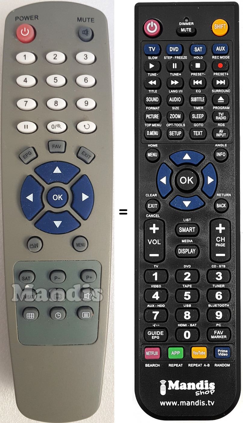 Telecomando equivalente YUMATU CRXIQPLUS