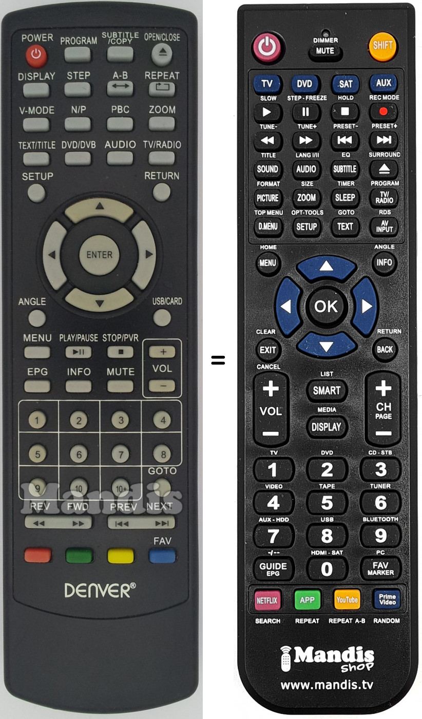 Telecomando equivalente Denver DVU-1238DVBT