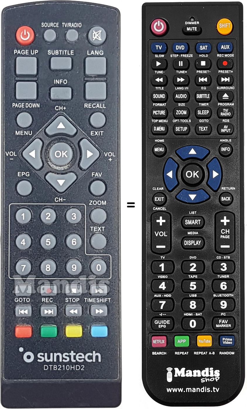Telecomando equivalente DTB210HD2