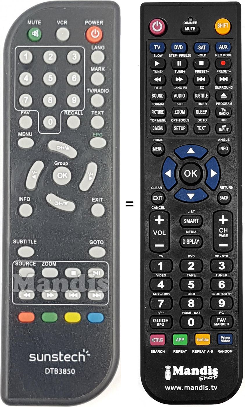 Telecomando equivalente DTB3850-2