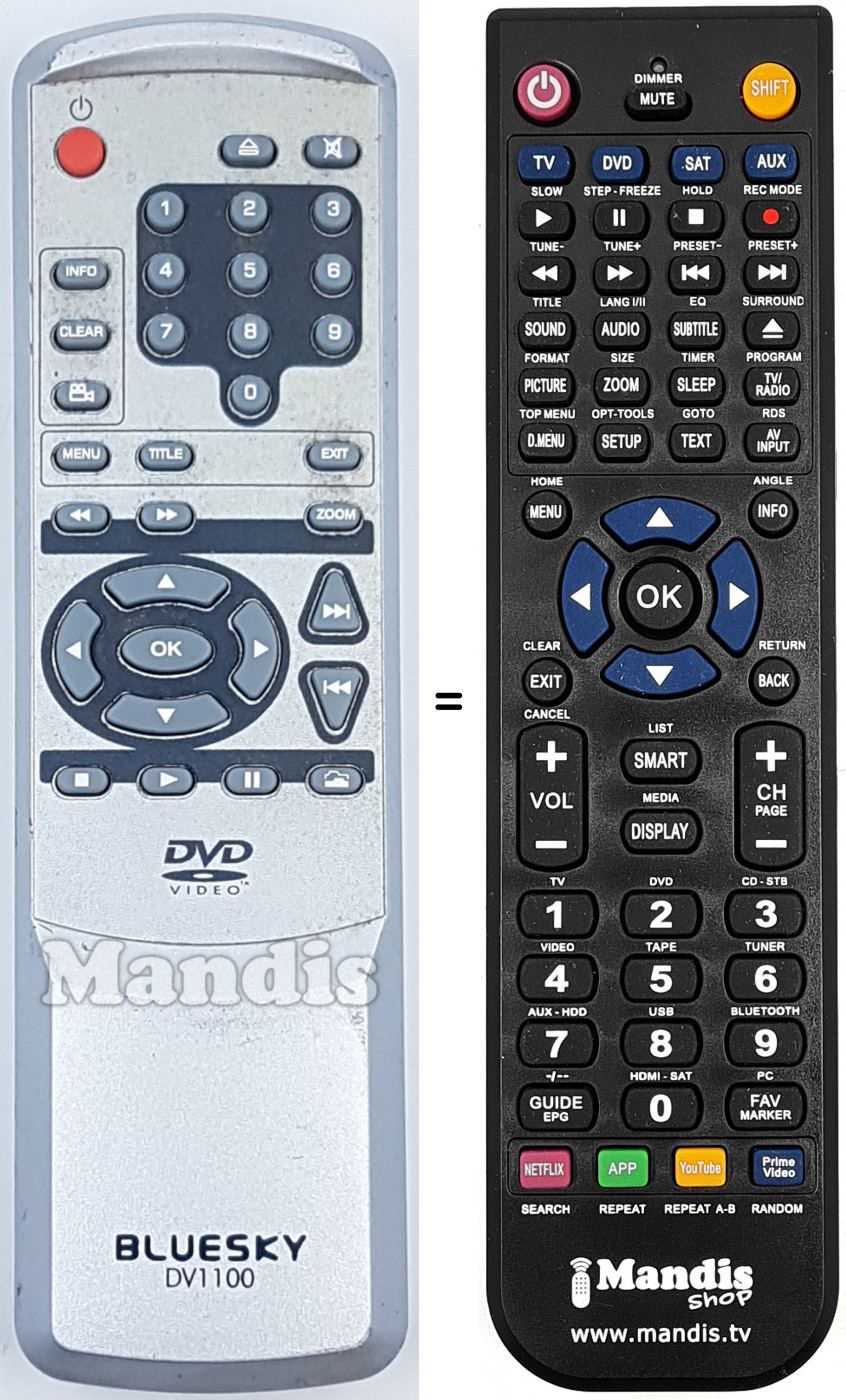 Telecomando equivalente DV1100