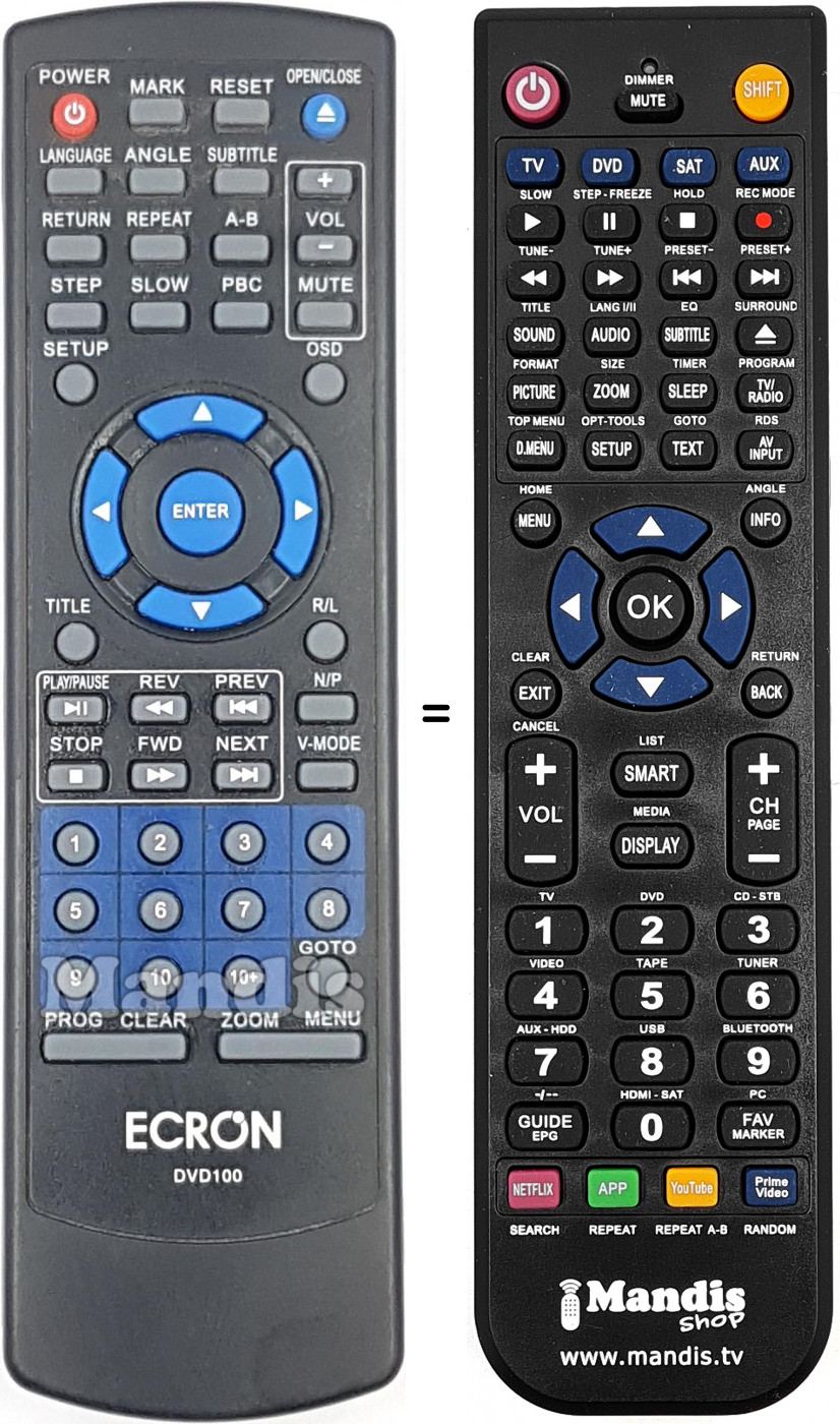 Telecomando equivalente DVD100