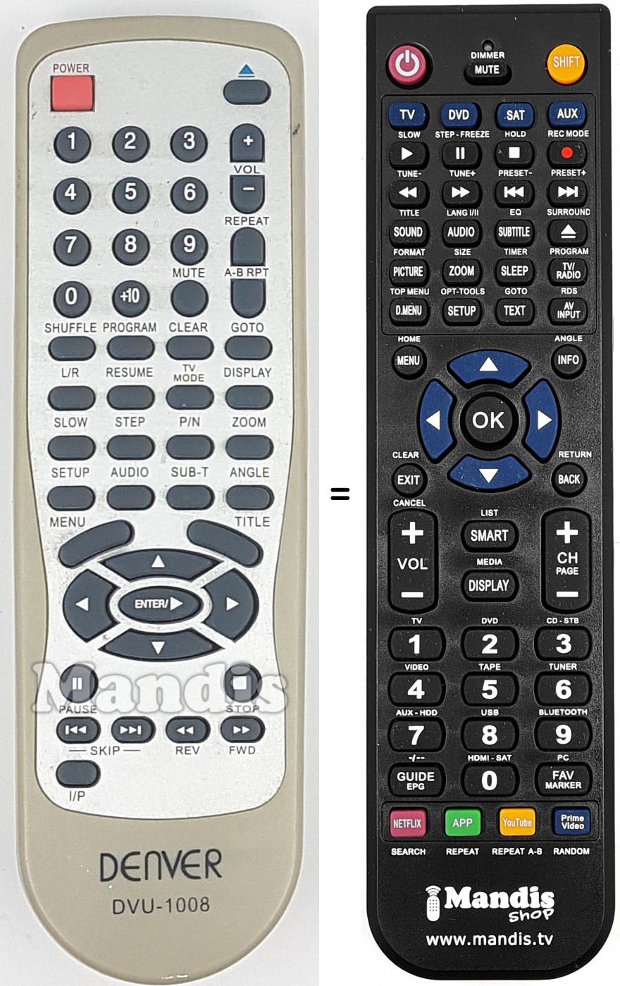 Telecomando equivalente DVU-1008