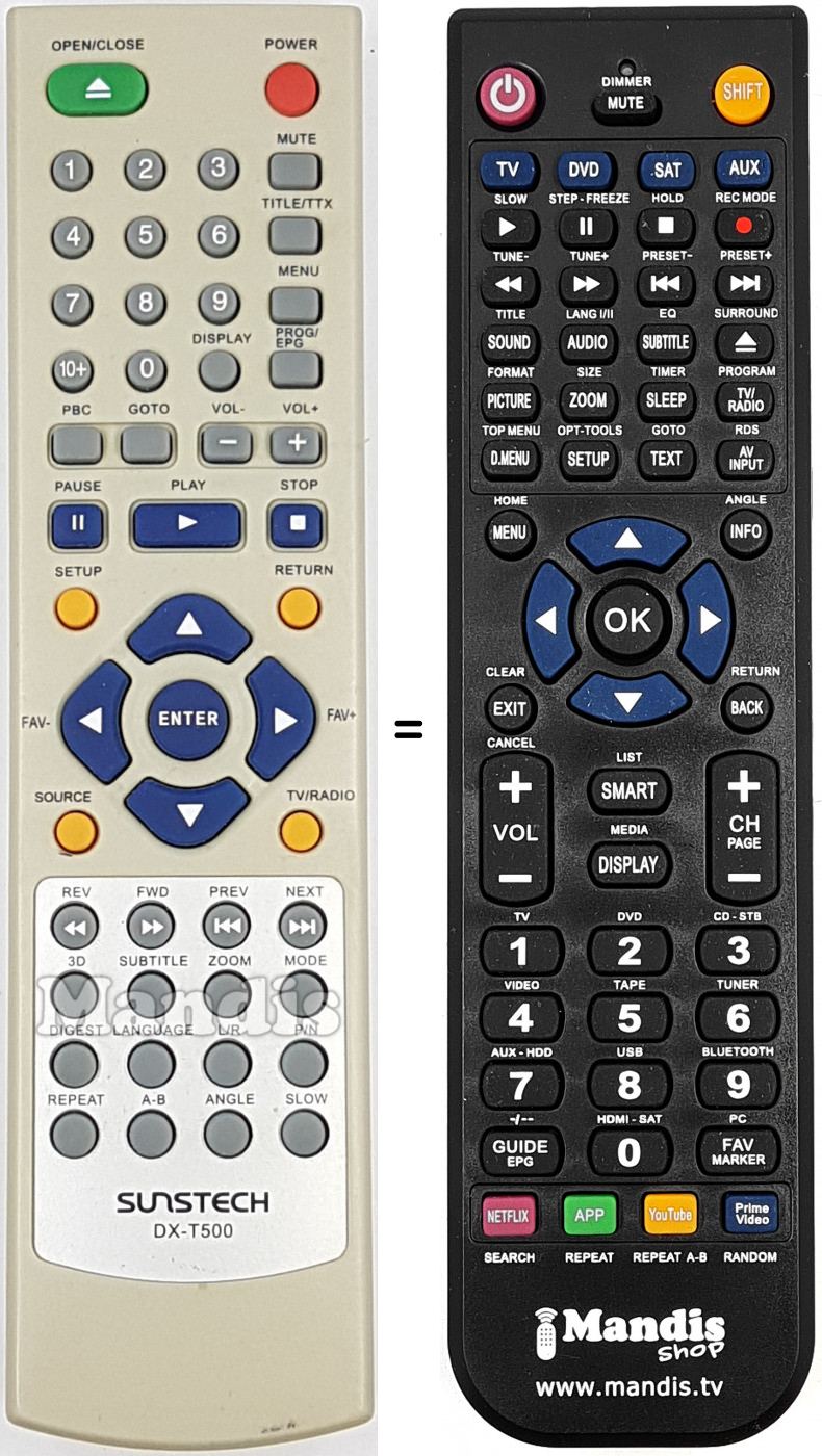 Telecomando equivalente DX-T500