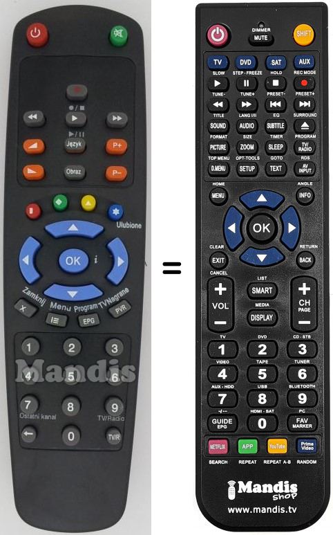 Telecomando equivalente HD-5000