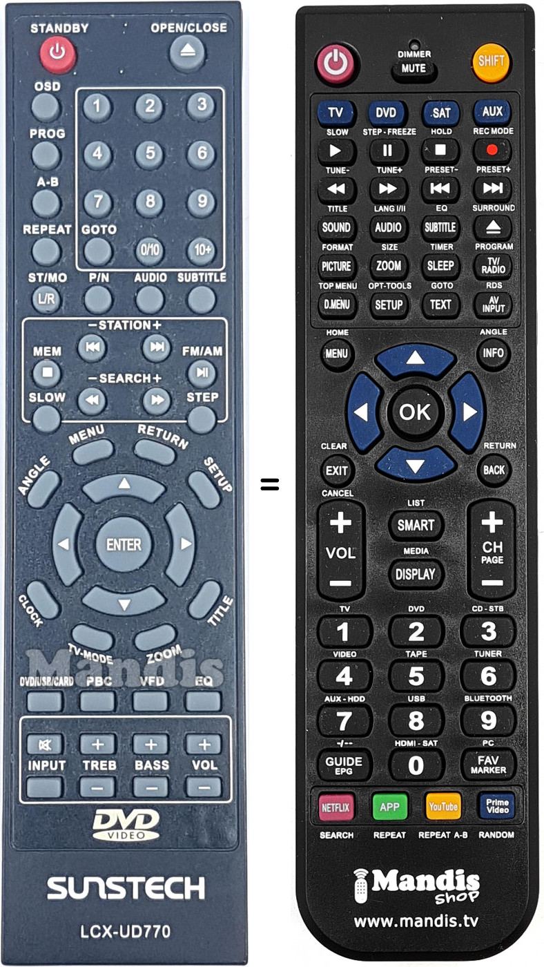 Telecomando equivalente LCX-UD770