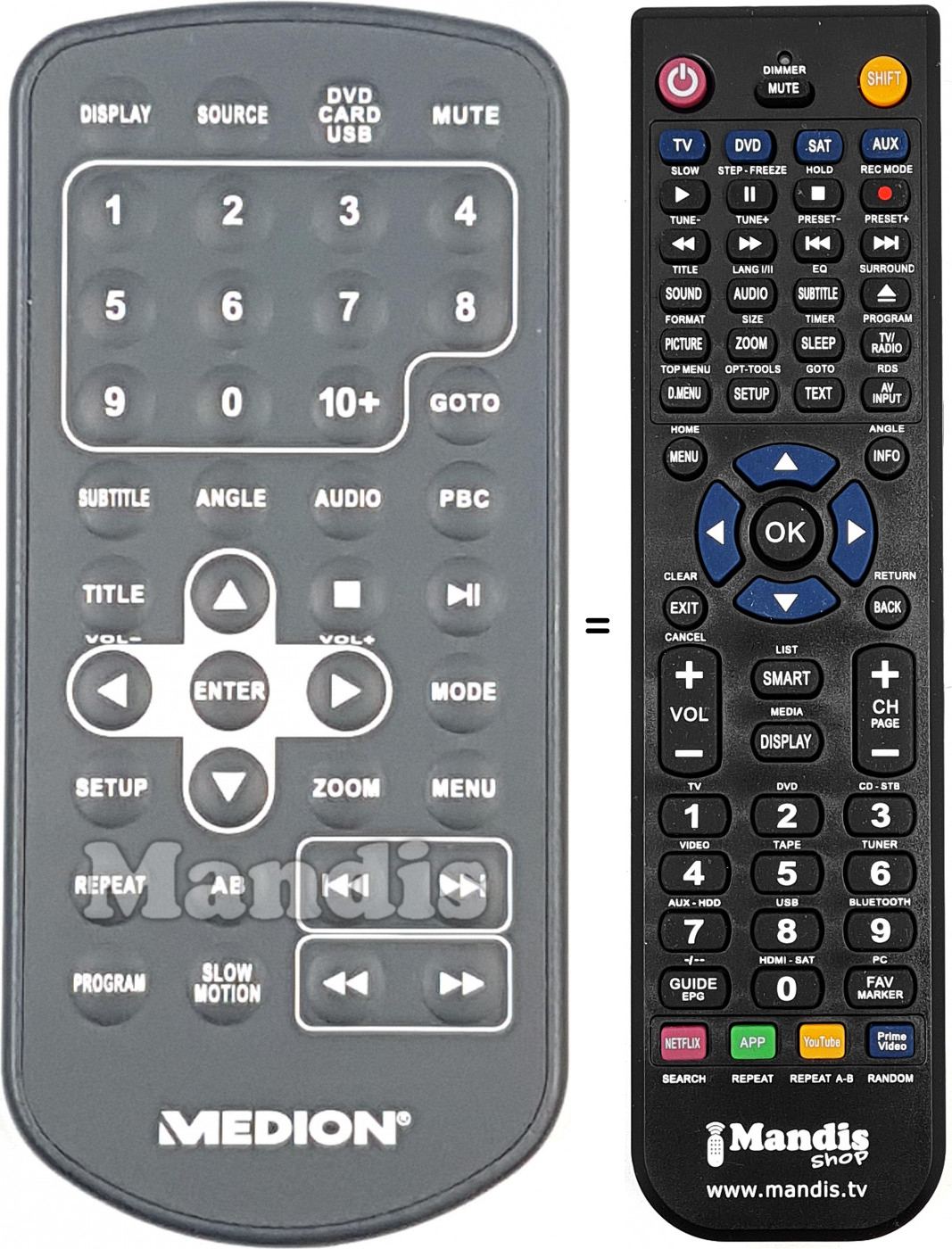 Telecomando equivalente MD82767