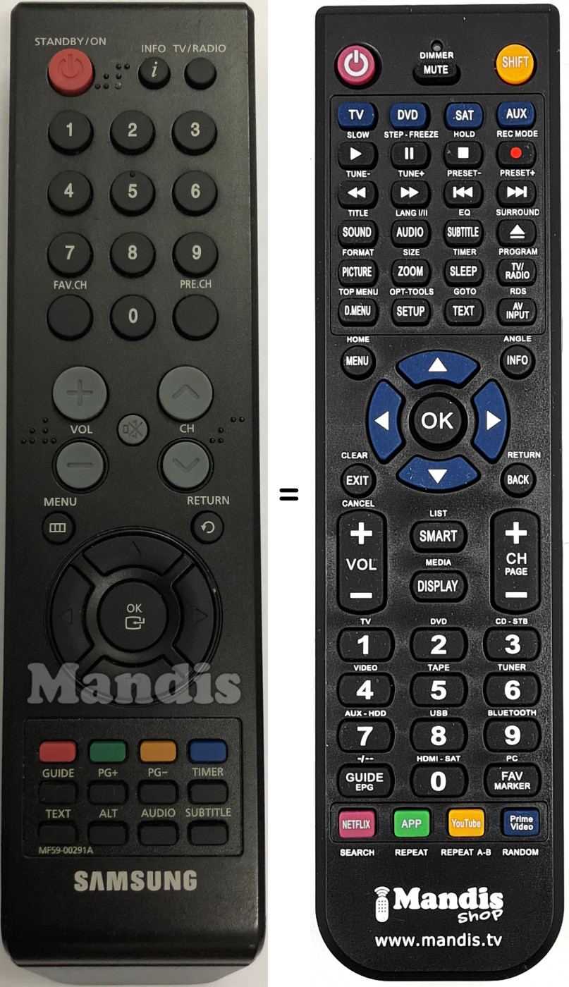 Telecomando equivalente Samsung MF5900291A