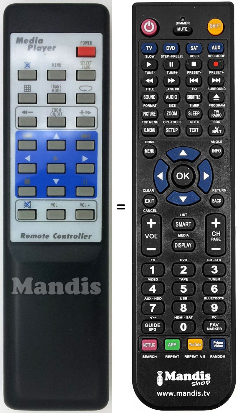 Telecomando equivalente MediaPlayer001